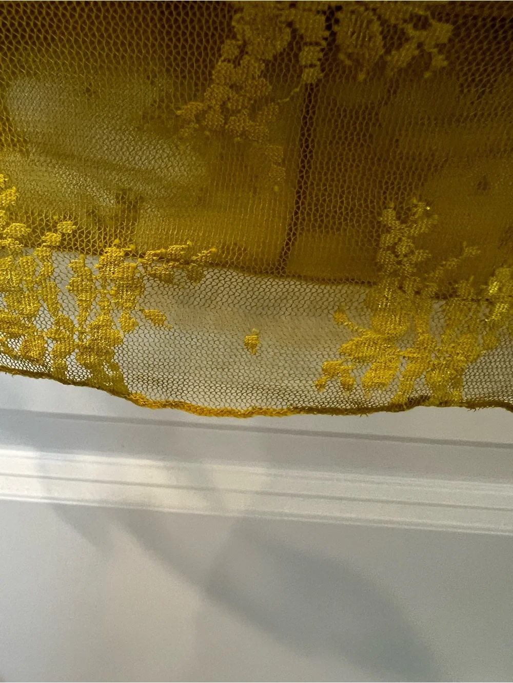 Free People Lux Layering Sheer Lace Long-Sleeve Top in Pale Yellow